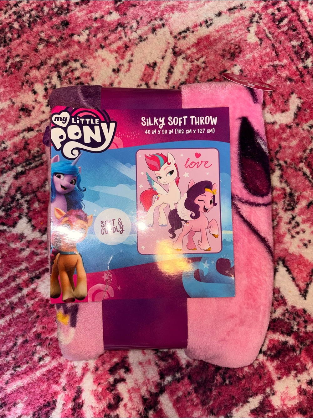My Little Pony Pink and Purple Silky Soft Throw Blanket